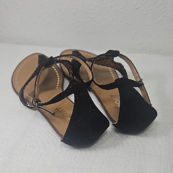 Report Ladon Black Cutout Vegan Suede Look Thong Sandal size 7.5 - Picture 4 of 6